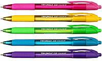 Ручка шариковая автоматическая одноразовая Berlingo Triangle 110 RT Color корпус ассорти, стержень синий