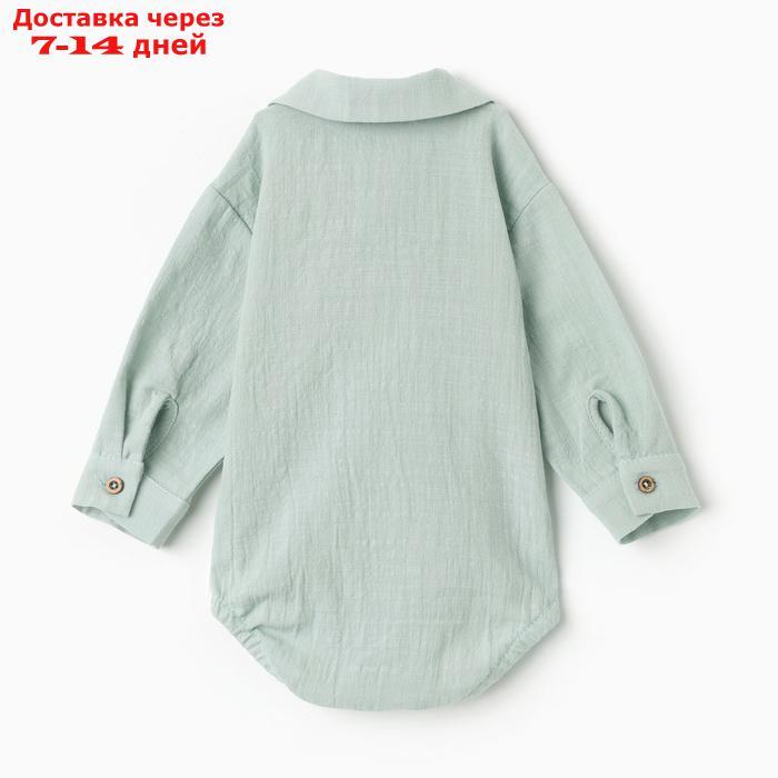 Боди-рубашка для мальчика MINAKU, цвет серо-зеленый, размер 80-86 см - фото 5 - id-p223965485