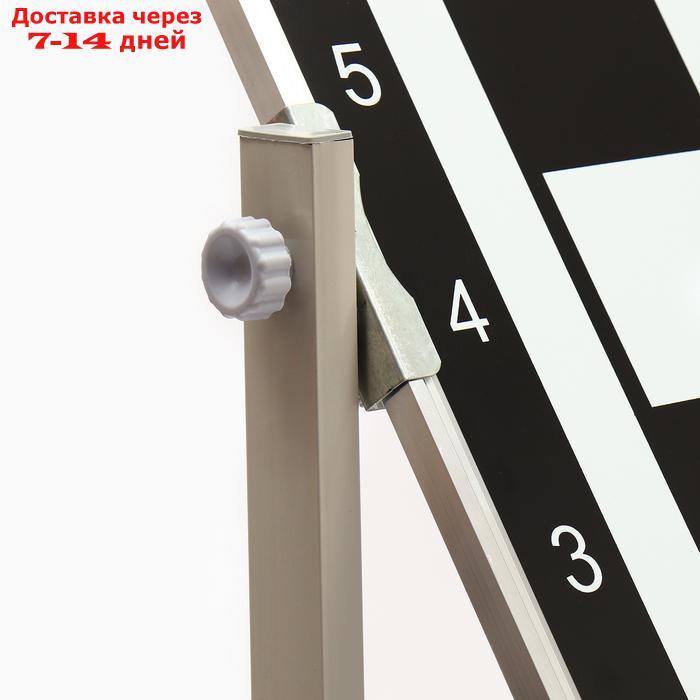 Доска двусторонняя 1х1 м, шахматная и магнитно-маркерная, поворотная на мобильном стенде - фото 10 - id-p223966573