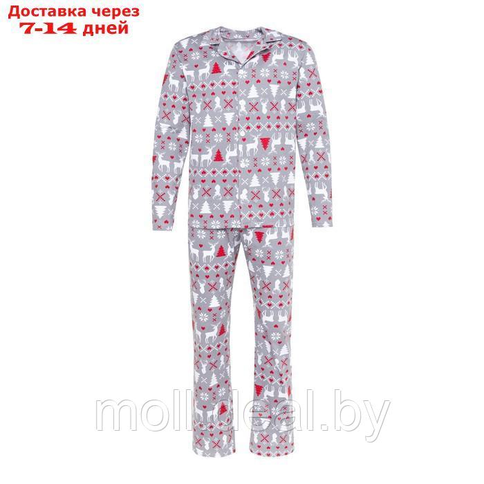 Пижама новогодняя мужская KAFTAN "Скандинавия", размер 50 - фото 8 - id-p223962174