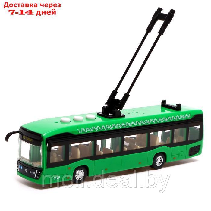 Модель пластик "Городской троллейбус", 19 см, 3 кноп, инер, зел, свет-звук KAMTROLL-20PL-GN - фото 2 - id-p223962180