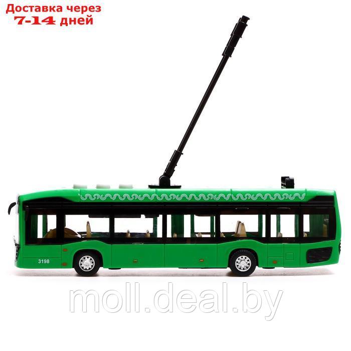 Модель пластик "Городской троллейбус", 19 см, 3 кноп, инер, зел, свет-звук KAMTROLL-20PL-GN - фото 3 - id-p223962180
