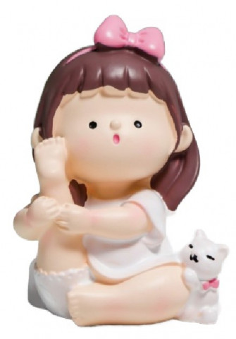 Сувенир полистоун «Малышка с белым котиком - йога» 5,5*4,5 см - фото 4 - id-p211039286