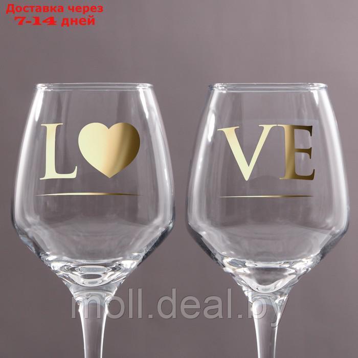 Набор бокалов для вина "LOVE" 350 мл, 2 штуки - фото 2 - id-p223962382