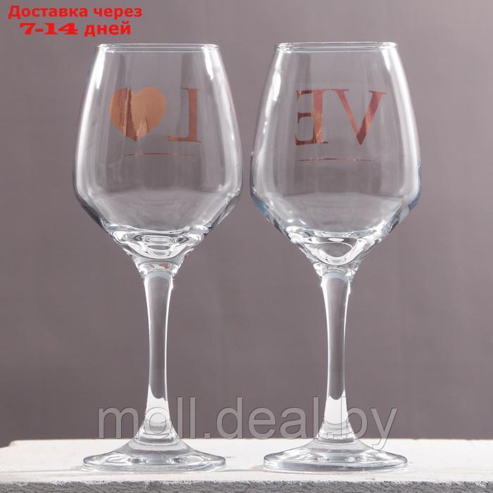 Набор бокалов для вина "LOVE" 350 мл, 2 штуки - фото 3 - id-p223962382