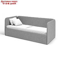 Кровать-диван Rafael 160х70 см, серая рогожка, боковина большая