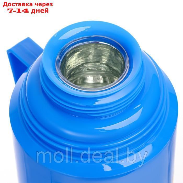 Термос со стеклянной колбой "Классик" с 1 кружкой и 1 чашкой, 1 л, 13 х 29 см, синий - фото 3 - id-p223992594