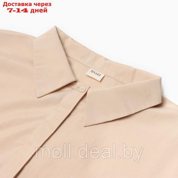 Комплект женский (блузка, шорты) MINAKU: Casual Collection цвет бежевый, р-р 46 - фото 2 - id-p223992595