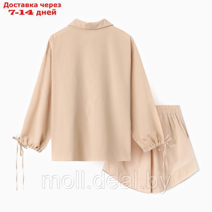 Комплект женский (блузка, шорты) MINAKU: Casual Collection цвет бежевый, р-р 46 - фото 6 - id-p223992595