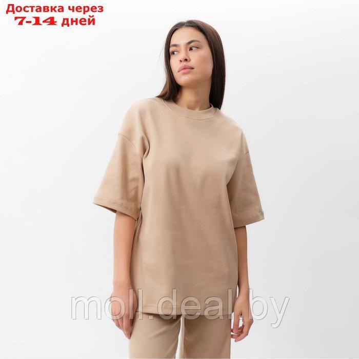 Костюм женский (футболка и брюки) MIST, р. 48-50, бежевый - фото 4 - id-p223992598