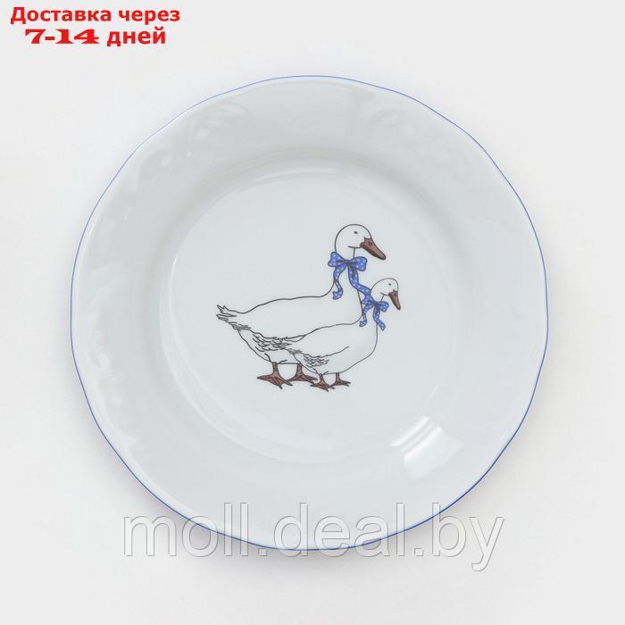 Набор фарфоровых тарелок "Гуси", 12 предметов - фото 2 - id-p223991256