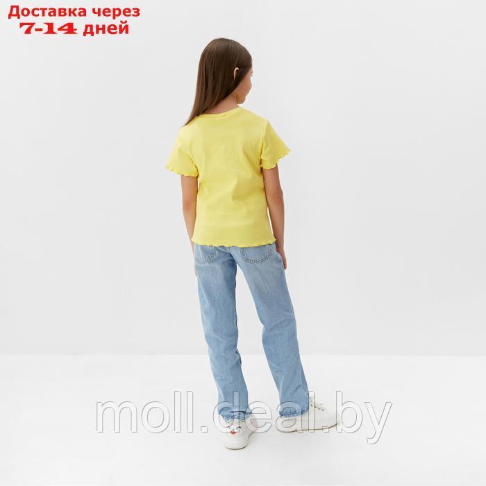 Футболка для девочки MINAKU, цвет жёлтый, рост 116 см - фото 4 - id-p223992607