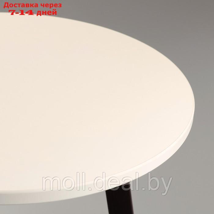 Журнальный столик "Брюгге", D = 45 см, высота 47 см, цвет белый - венге - фото 2 - id-p223992673