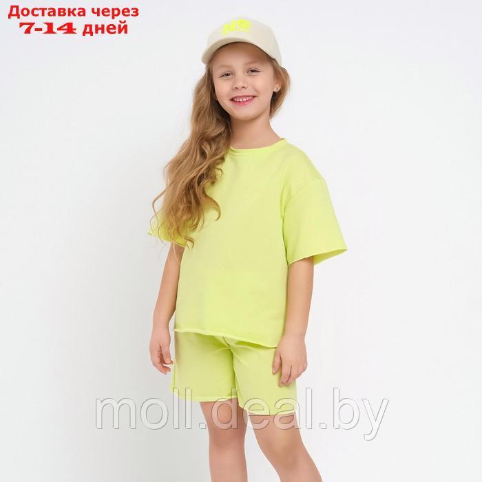 Комплект для девочки (футболка, шорты) MINAKU цвет лимонный, рост 134 - фото 1 - id-p223962646