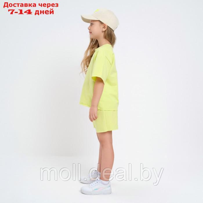 Комплект для девочки (футболка, шорты) MINAKU цвет лимонный, рост 134 - фото 3 - id-p223962646