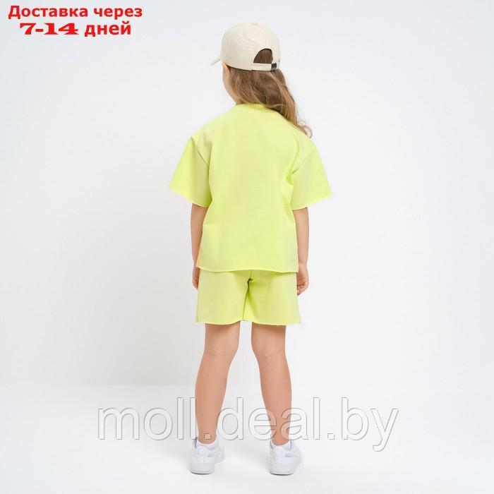 Комплект для девочки (футболка, шорты) MINAKU цвет лимонный, рост 134 - фото 4 - id-p223962646