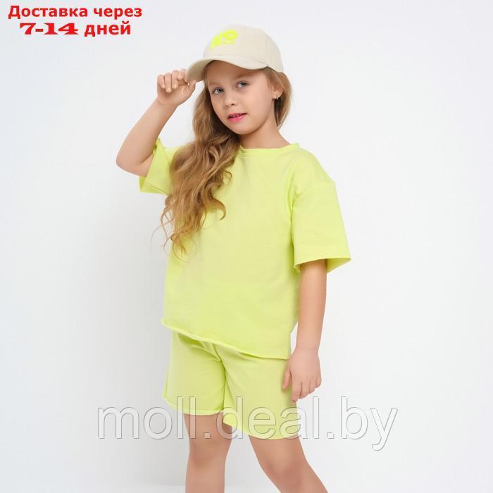 Комплект для девочки (футболка, шорты) MINAKU цвет лимонный, рост 134 - фото 6 - id-p223962646