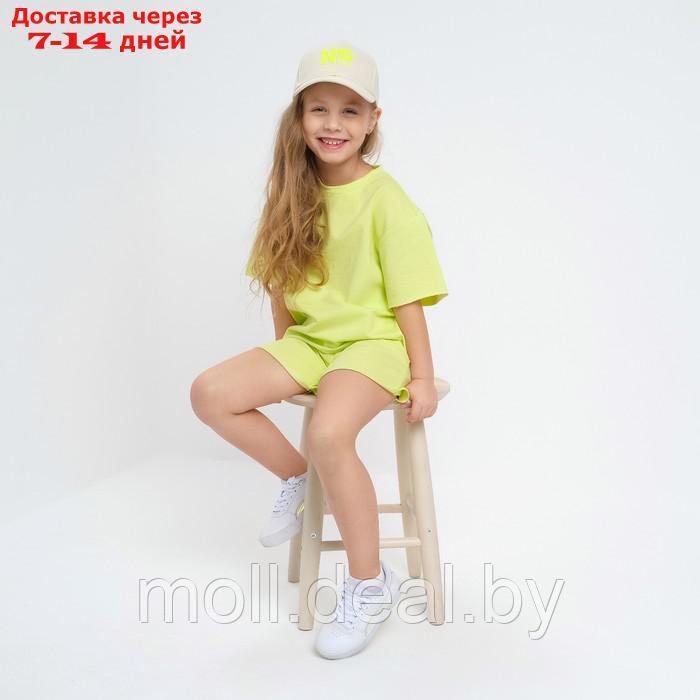 Комплект для девочки (футболка, шорты) MINAKU цвет лимонный, рост 134 - фото 7 - id-p223962646