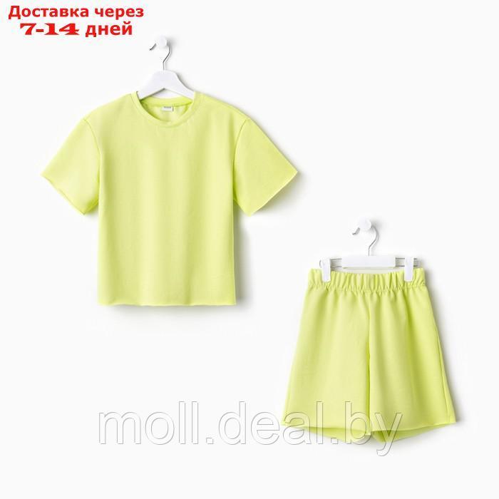 Комплект для девочки (футболка, шорты) MINAKU цвет лимонный, рост 134 - фото 8 - id-p223962646