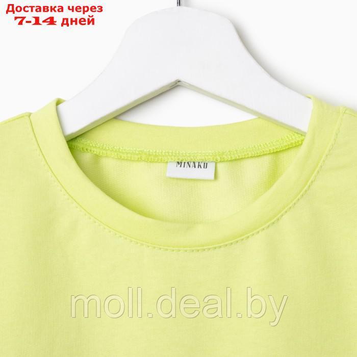 Комплект для девочки (футболка, шорты) MINAKU цвет лимонный, рост 134 - фото 9 - id-p223962646