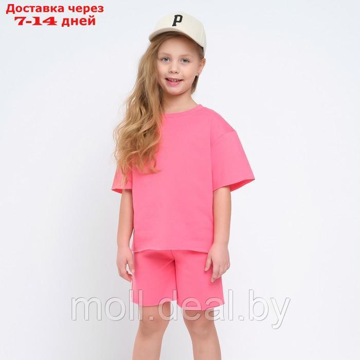 Комплект для девочки (футболка, шорты) MINAKU цвет розовый, рост 98 - фото 1 - id-p223962647
