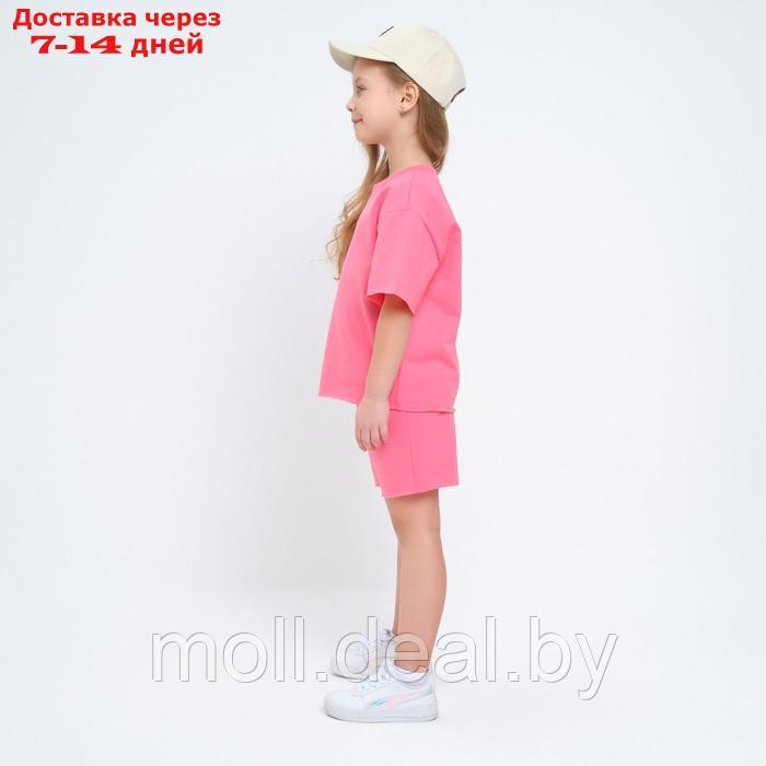 Комплект для девочки (футболка, шорты) MINAKU цвет розовый, рост 98 - фото 3 - id-p223962647