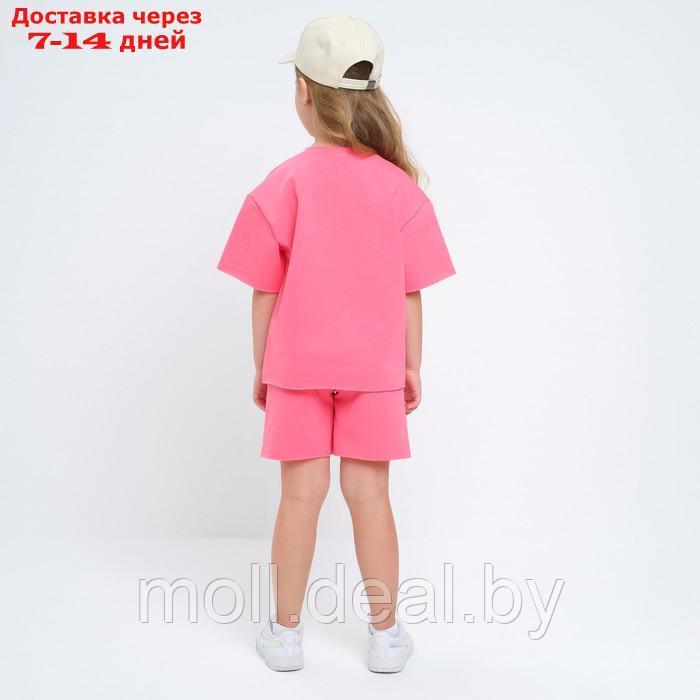 Комплект для девочки (футболка, шорты) MINAKU цвет розовый, рост 98 - фото 4 - id-p223962647