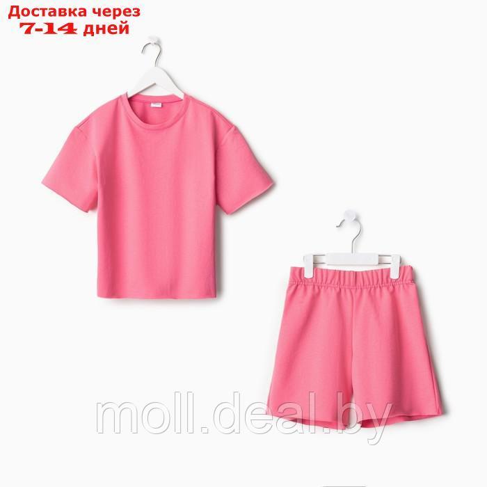 Комплект для девочки (футболка, шорты) MINAKU цвет розовый, рост 98 - фото 7 - id-p223962647