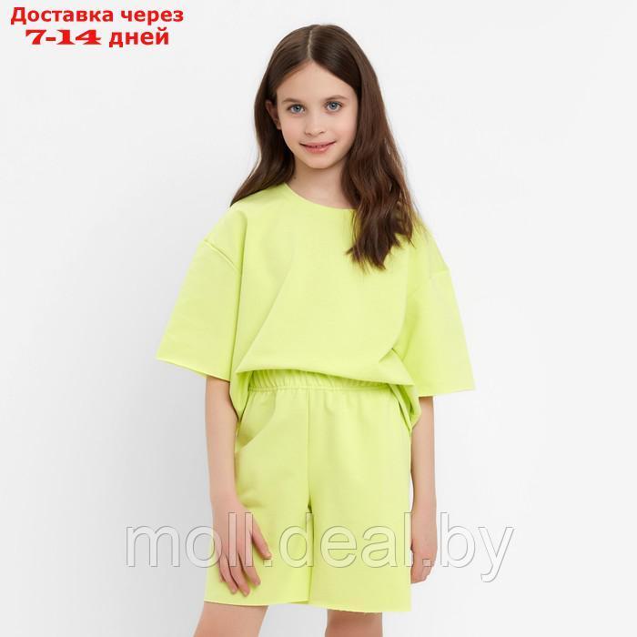 Комплект для девочки (футболка, шорты) MINAKU цвет лимонный, рост 140 - фото 1 - id-p223962651