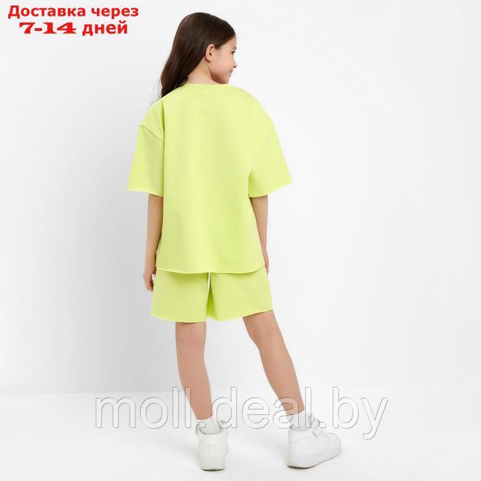 Комплект для девочки (футболка, шорты) MINAKU цвет лимонный, рост 140 - фото 4 - id-p223962651