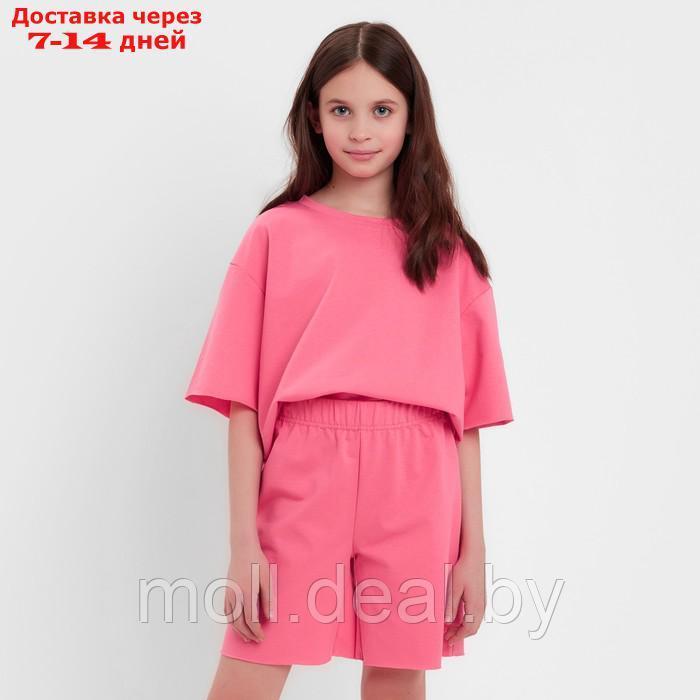 Комплект для девочки (футболка, шорты) MINAKU цвет розовый, рост 146 - фото 1 - id-p223962664