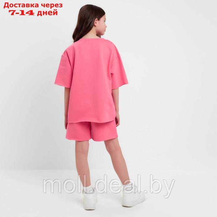 Комплект для девочки (футболка, шорты) MINAKU цвет розовый, рост 146 - фото 3 - id-p223962664