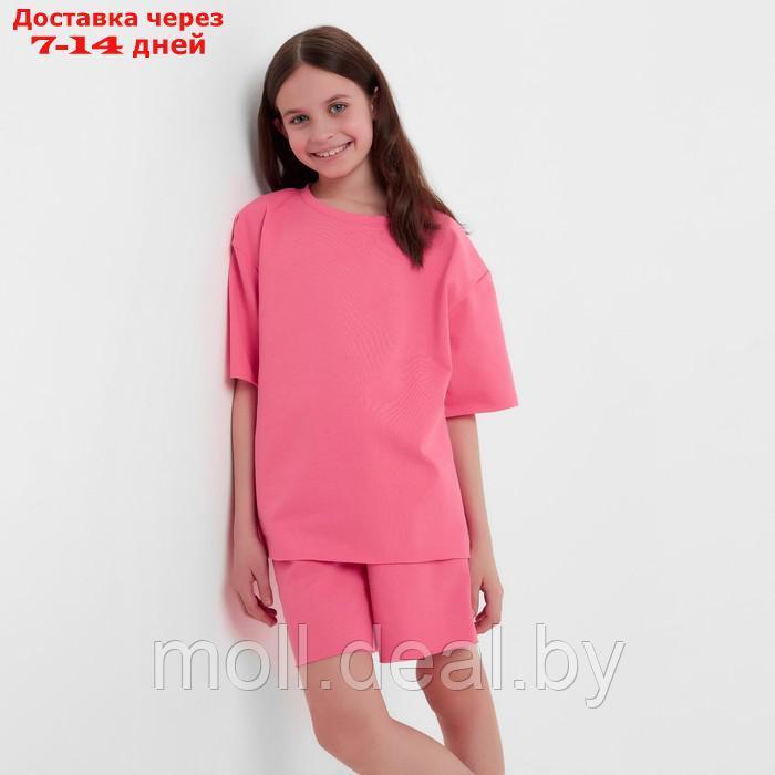 Комплект для девочки (футболка, шорты) MINAKU цвет розовый, рост 146 - фото 5 - id-p223962664