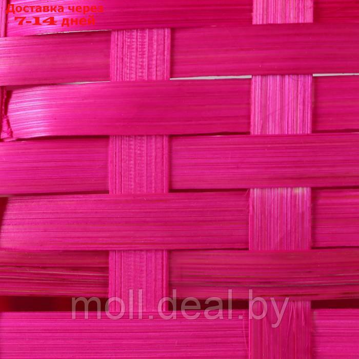 Набор корзин плетеных, D19x9/32 см, D22x9,5/34 см, D25x10/36 см, 3шт, розовые, бамбук - фото 7 - id-p223993759