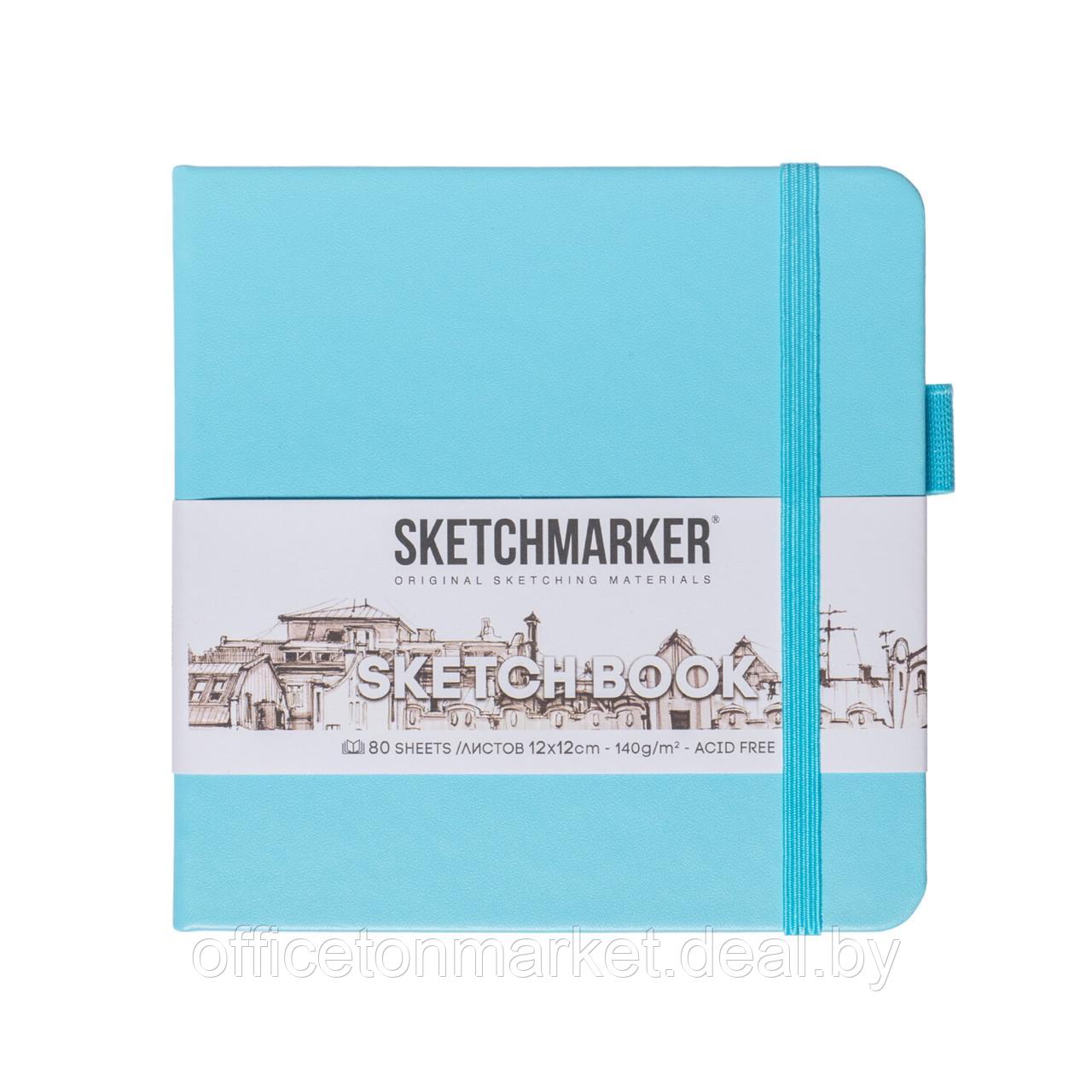 Скетчбук "Sketchmarker", 12x12 см, 140 г/м2, 80 листов, небесно-голубой - фото 1 - id-p224014499