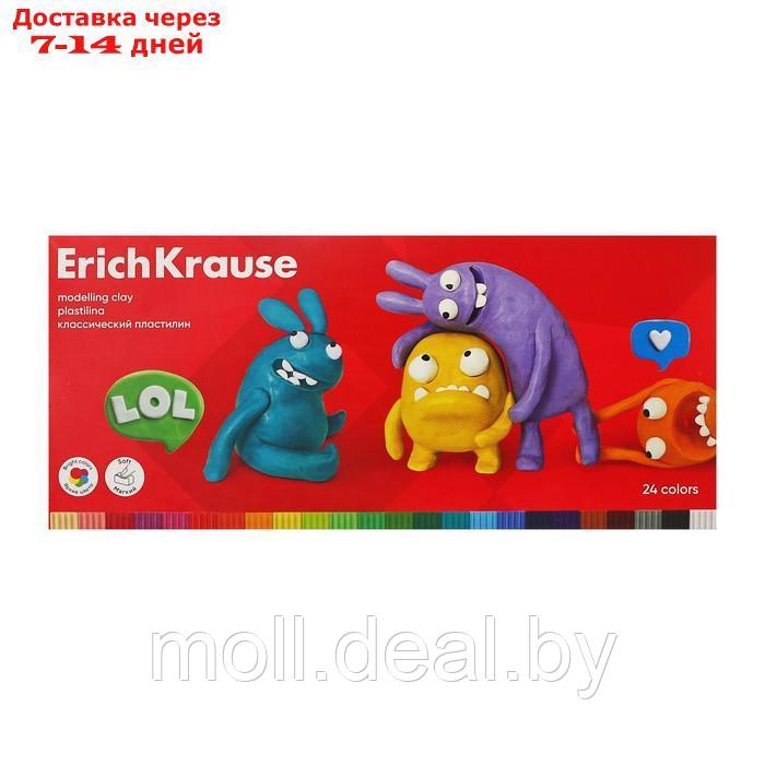 Пластилин 24 цвета, 432 г, ErichKrause "Jolly Friends", со стеком, в картонной упаковке - фото 2 - id-p223992800