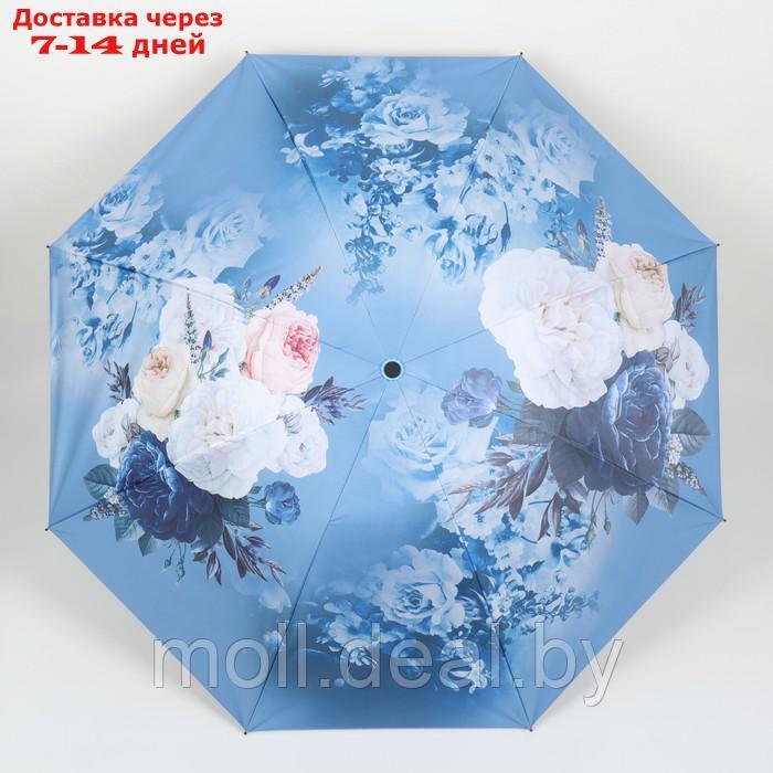 Зонт механический "Цветочный букет", эпонж, 4 сложения, 8 спиц, R = 48 см, цвет МИКС - фото 4 - id-p223993832