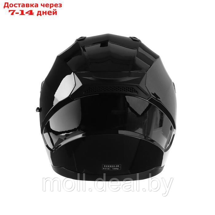Шлем интеграл с двумя визорами, размер M, модель BLD-M67E, черный глянцевый - фото 9 - id-p223993874