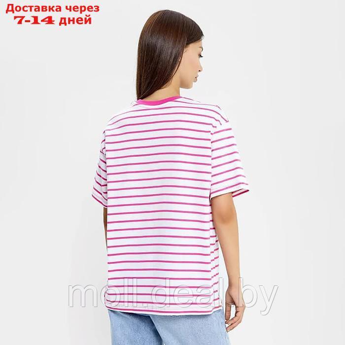 Футболка женская, цвет белый/розовый, размер 48 - фото 3 - id-p223993876