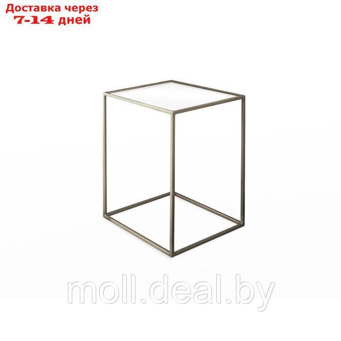 Стол журнальный "Куб", 310х310х430, металл, стекло, золотой - фото 1 - id-p223993943