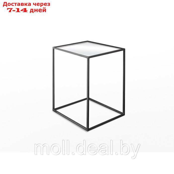 Стол журнальный "Куб", 310х310х430, металл, матовое стекло, чёрный - фото 1 - id-p223993950
