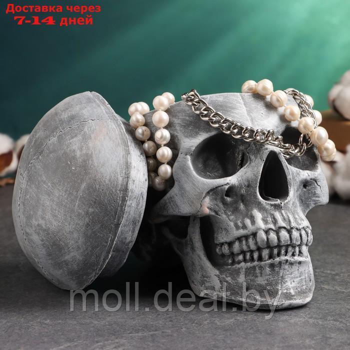 Шкатулка для мелочей "Череп" серый камень, 16х15х22см - фото 1 - id-p223991785