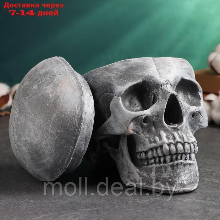 Шкатулка для мелочей "Череп" серый камень, 16х15х22см - фото 2 - id-p223991785
