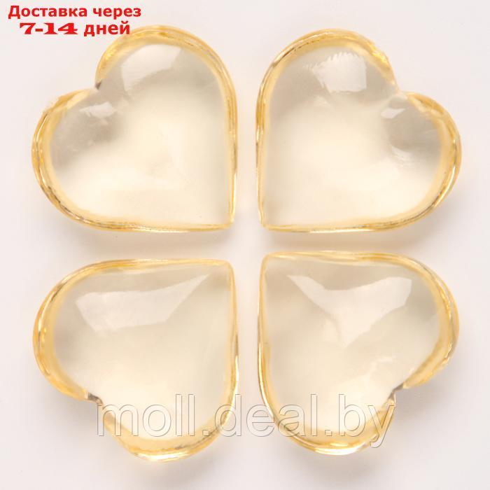 Сердечки пластиковые декоративные, набор 100 шт., размер 1 шт. 2 × 2 см, цвет золотой - фото 5 - id-p223993996