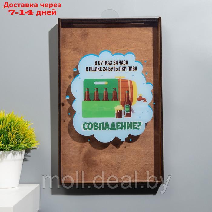 Копилка для пивных крышек "Совпадение" 33х20х2,5 см - фото 1 - id-p223991791