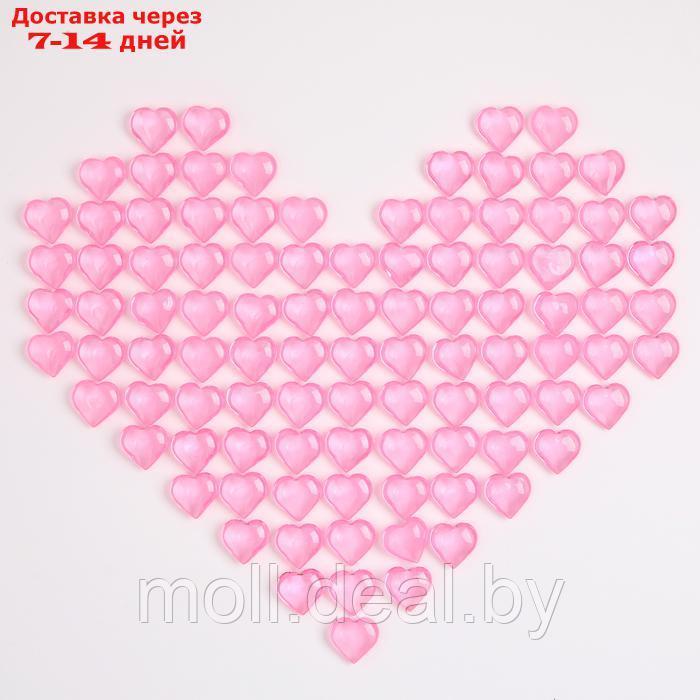 Сердечки пластиковые декоративные, набор 100 шт., размер 1 шт. 2 × 2 см, цвет розовый - фото 4 - id-p223994008
