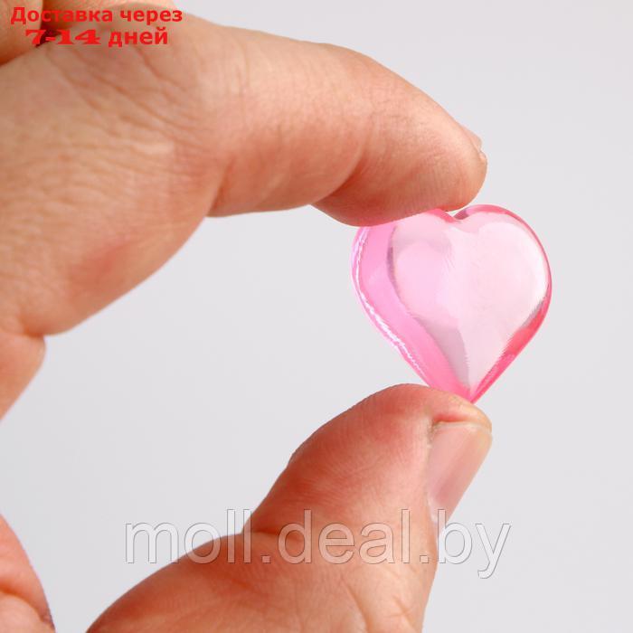 Сердечки пластиковые декоративные, набор 100 шт., размер 1 шт. 2 × 2 см, цвет розовый - фото 7 - id-p223994008