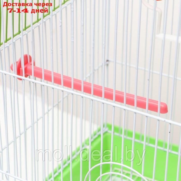 Клетка для птиц фигурная с кормушками, 34 х 27 х 44 см, зелёная - фото 6 - id-p223993110