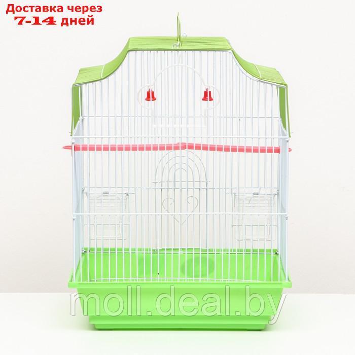 Клетка для птиц фигурная с кормушками, 34 х 27 х 44 см, зелёная - фото 8 - id-p223993110