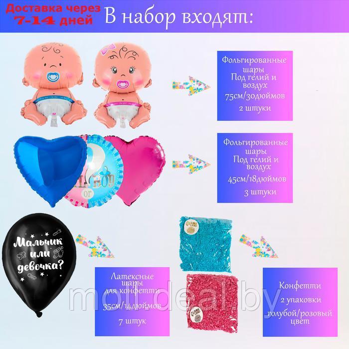 Набор шаров "Вечеринка мальчик или девочка", латекс, фольга, 12 шт. - фото 2 - id-p223994028